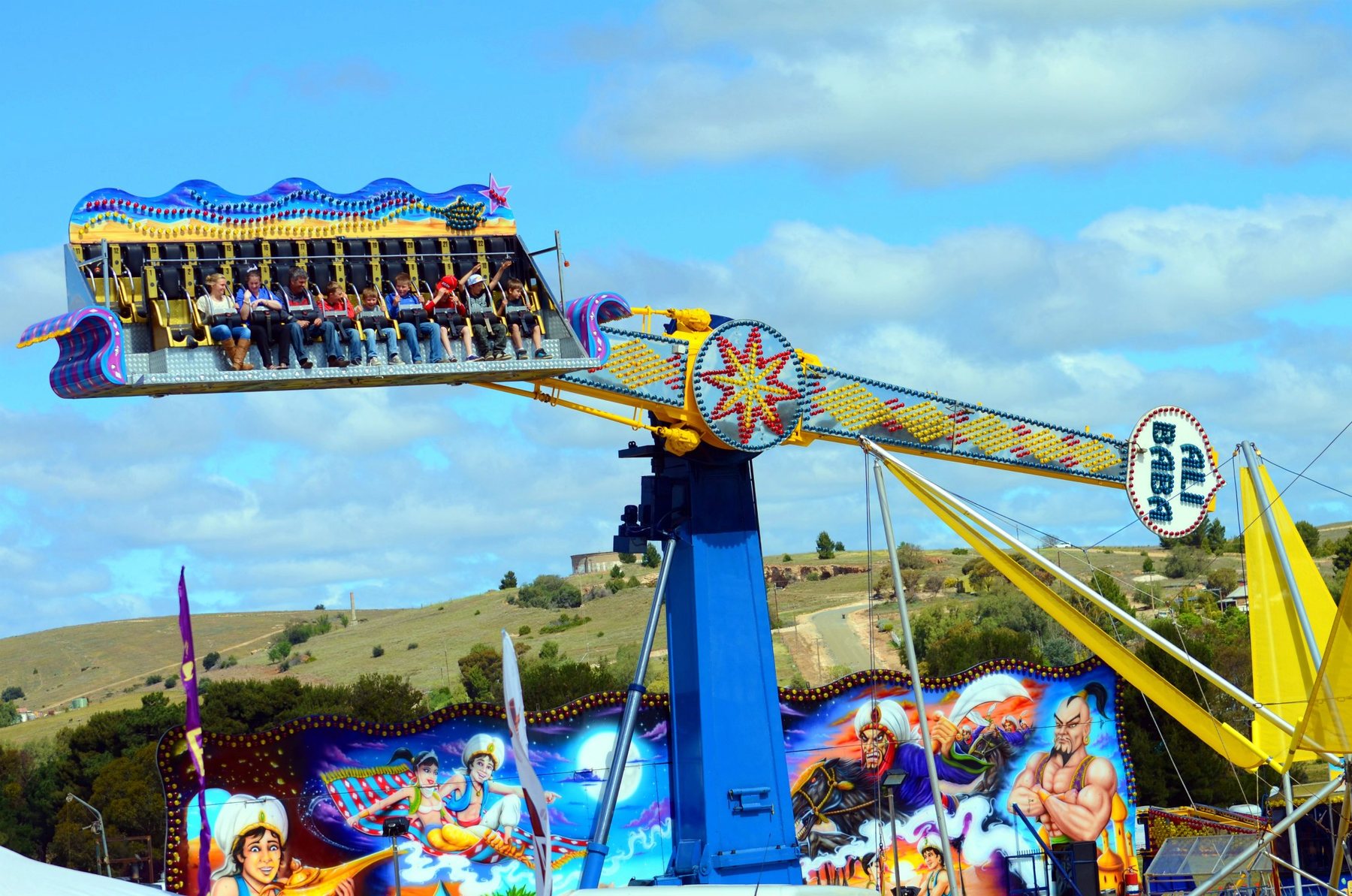 Sideshow rides at the Burra Show